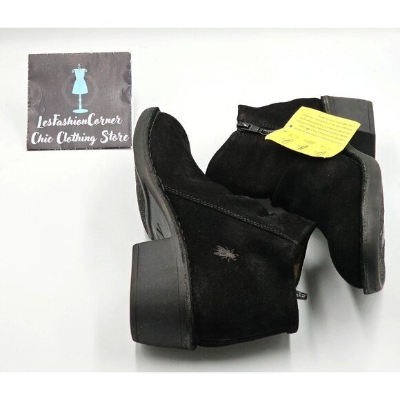 NWT Fly London Women's Black Suede Merk Ankle Bootie Size 8.5  (39) 2821 - Picture 11 of 15